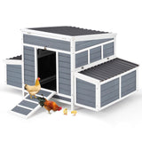 AECOJOY Chicken Coop, 56" Large Wooden Chicken Hutch with 6 Nesting Boxes, Outdoor Hen House Chicken Cage AECOJOY