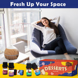 Holamay Dessert Fragrance Oils, Scented Oils Set of 10 Sweet Soap & Candle Making Scents - Creamy Vanilla, Apple Cinnamon, Cookies and More, Aromatherapy Diffuser Oil, Holiday Essential Oil Set Holamay