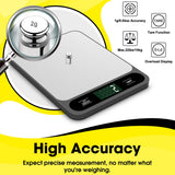 Mik-Nana Food Scale, 10kg/22lb Digital Kitchen Scale Weight Grams and Ounces for Baking Cooking Coffee Package Postage, 6 Units with Tare Function, LCD Display, Easy Clean Stainless Steel Mik-Nana