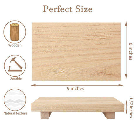 Small Wood Tray Pedestal Stand Farmhouse Bathroom Decor Decorative Wooden Riser Kitchen Soap Dish Holder for Vanity, Counter, Sink, 9" x 5.9" - Burlywood zoocatia