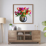 Ruikiyart Wooden Jigsaw Puzzle for Adults Colorful Tulip Vase 200Pcs Unique Shapes Jigsaw Puzzles Great Gift for Adults and Couples on Valentine's Day,Women's Day,Thanksgiving 11.1x12.4 Inches Ruikiyart