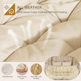 NICESOUL® Double Egg Chair Indoor Outdoor Stationary Oversized Thicken Padded Cushions,2 Person Egg Loveseat Chair,680 lbs Extra Large Lounge Chair for Patio Balcony Porch Backyard Beige, Xmas Gift NICESOUL
