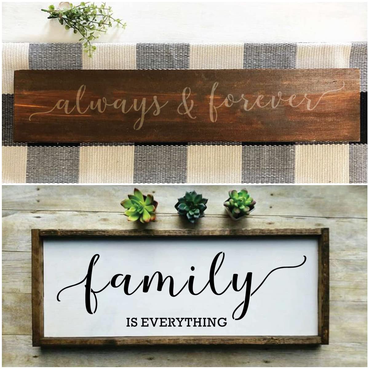 Large Farmhouse Stencils for Painting on Wood - 21 Pack Family Inspirational Words Quotes Saying Sign Stencil Templates, Welcome Home Love and More, Reusable Letter Stencils for Walls and Crafts REOLAN