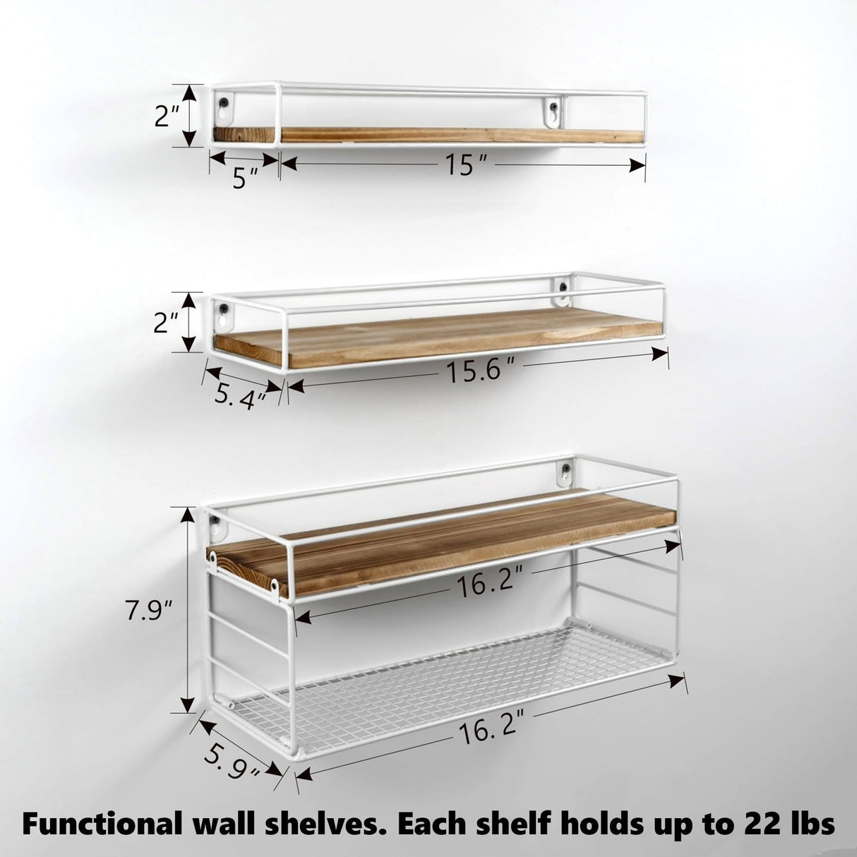 Oxendon Floating Bathroom Shelves with Paper Basket, Bathroom Shelves Over Toilet Small Shelf for Wall Farmhouse Bathroom Decor Wall Shelves for Bathroom Kitchen Office, White Oxendon