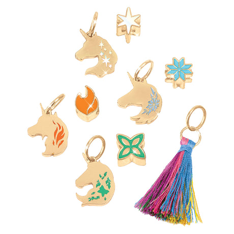 Make It Real: Unicorn Academy: Enchanting Unicorn Charms Bracelet Kit - 39pc DIY Jewelry Craft, Make 4 Charm & Bead Bracelets, Netflix Series, Kids 8+ Make It Real