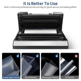 Vakumar Liquid Vacuum Sealer Machine, 90Kpa Vacuum Sealer Machine Preservation Dry/Moist/Liquid Modes, LED Indicator Light, Handle Locked Design, Built-in Cutter and Bag Storage, Removable Drip Tray Vakumar