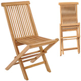 Tangkula 2 Piece Wood Patio Folding Chair, Sturdy Teak High-Back Chair with Slatted Design, Portable & Lightweight Outdoor Dining Chair, Natural Appearance, Perfect for Backyard, Camping Tangkula