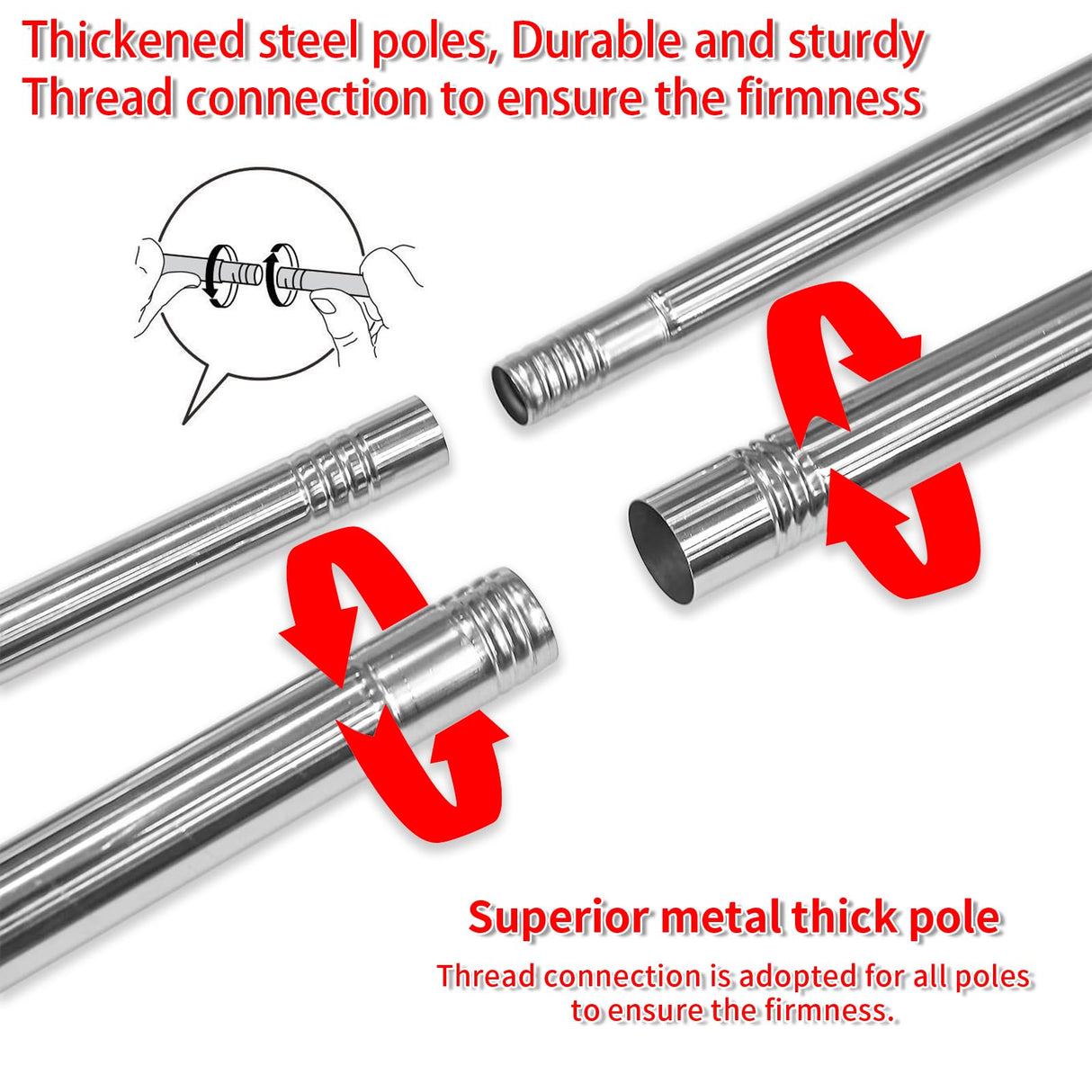 JENCEAILL Canopy Bed Frame, Queen Size Stainless Steel Thicken Metal Frame with 4 Corners Design Sturdy Bed Canopy Frame for Metal Bed Wood Bed Bedroom Decor (Queen) JENCEAILL