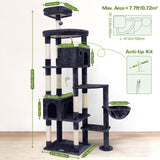 Globlazer F83 Giant Cat Tree, 83 inch Cat Tree for Indoor Cats Large Adult, XXL Cat Tower with 9 Scratching Posts for 20lb+ Heavy Duty Large Adult Cats, Dark Grey Globlazer