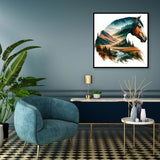 MOMDEDP Horse Diamond Art Painting Kits for Adults, Round Full Drill Mountain Road Diamond Art Kits, 5D DIY Paint with Diamonds Crafts Animal for Home Wall Decoration Gifts 12×12Inch Horse Head MOMDEDP