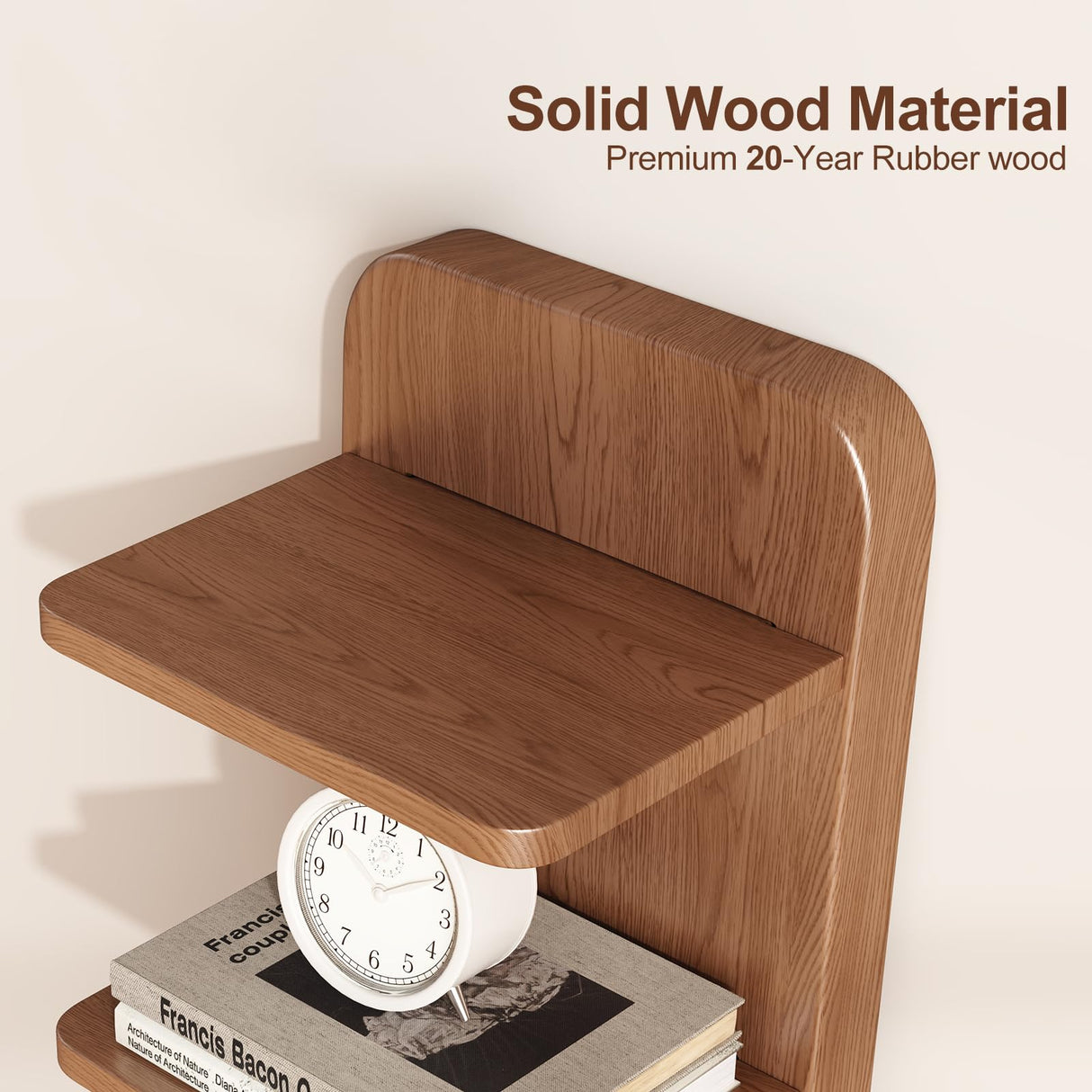 WoodsWhisper Narrow Bookshelf Ladder Bookshelf 5 Shelf Bookcase, Mid Century Modern Bookcase with Freestanding Display Shelves,Anti-tip Device and Thickened Base for Small Space,Living Room, Office WoodsWhisper