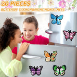 Umigy 20 Pcs Butterfly Diamond Painting Magnets Butterfly Diamond Art Stickers Refrigerator Painting Kits for Christmas Fridge Stickers(Butterfly) Umigy