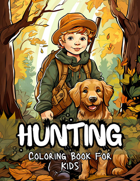Hunting Coloring Book for Kids: 50 Beautiful Coloring Pages for Boys Ages 6-12 Majosta