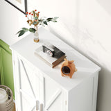 Keehusux 50.4" H Bathroom Storage Cabinet, Modern Floor Cabinet with Adjustable Shelf, Small Pantry with 2 Doors & Drawers, Storage Cabinet for Bathroom, Living Room, Kitchen, White KES007WCWG Keehusux