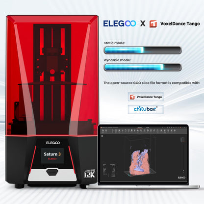 ELEGOO Saturn 3 12K MSLA 3D Printer, 10-Inch Monochrome LCD Resin 3D Printer, Voxeldance Tango Software, Large Printing Size of 8.62x4.84x9.84 Inch - WoodArtSupply