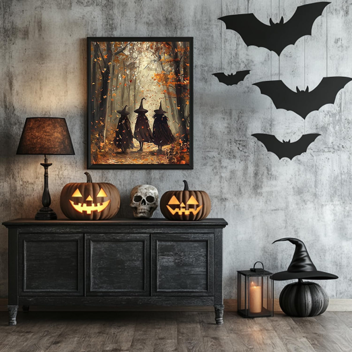 Reivworl Halloween Paint by Numbers Kit for Adults, Witch Paint by Numbers, Adult Paint by Number Kits for Gifts and Home Wall Decor 16x20 Inch Reivworl