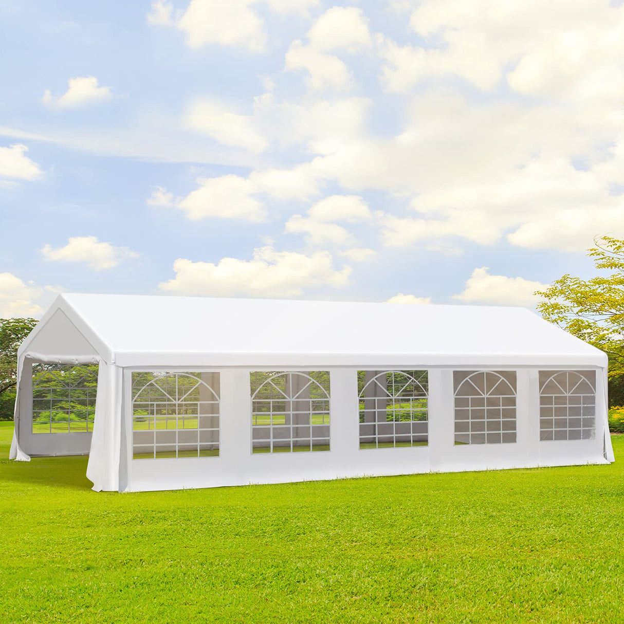 Outsunny 20' x 32' Heavy Duty Party Tent & Carport with Removable Sidewalls and Double Doors, Large Canopy Tent, Sun Shade Shelter, for Parties, Wedding, Outdoor Events, BBQ, White Outsunny