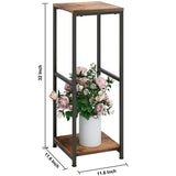 NOAMOO 32 inch Tall Metal Wood Plant Stand, Tier Potted Plant Shelf for Indoor, Flower Pot Holder for Corner Living Room Patio Balcony Garden, Kitchen and Bathroom Display Rack, Brown NOAMOO