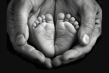 5D Diamond Painting Art Heart Shape Love New Born Baby Mom Dad Hand Full Drills Square Beads Diamond Painting by Number Kits Wall Decoration for Wedding Gift 12x16inch/30x40cm WoodArtSupply