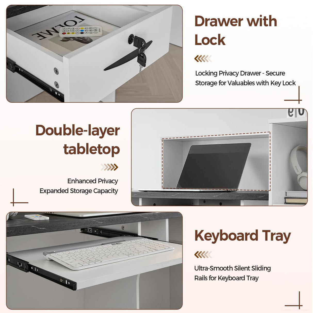 Nuipesn Modern L Shape Reception Desk with Storage – Front Desk Reception Counter with Double-Layer Countertop, Drawer & Open Shelf, for Office, Salon, Retail Store(Maple+White/Right, 71"L*24"W*39"H) Nuipesn