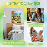 Ycydilirab Landscape Diamond Painting for Adults-5D Diamond Painting,European Town DIY Gem Painting Perfect for Relaxation and Home Wall Decor 12x16inch Ycydilirab