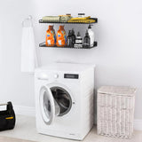 TORACK Wall-Mounted Storage Shelves, Mixed-Size Garage Shelving for Closet & Laundry Room, Heavy-Duty Wall Shelf Holds Up to 65 lbs(Black) TORACK