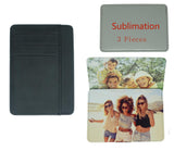 Sublimate Wallet Ultra-thin Card bag Women's wallets Blank Leather Front Pocket Wallet DIY Crafts (Black) WoodArtSupply