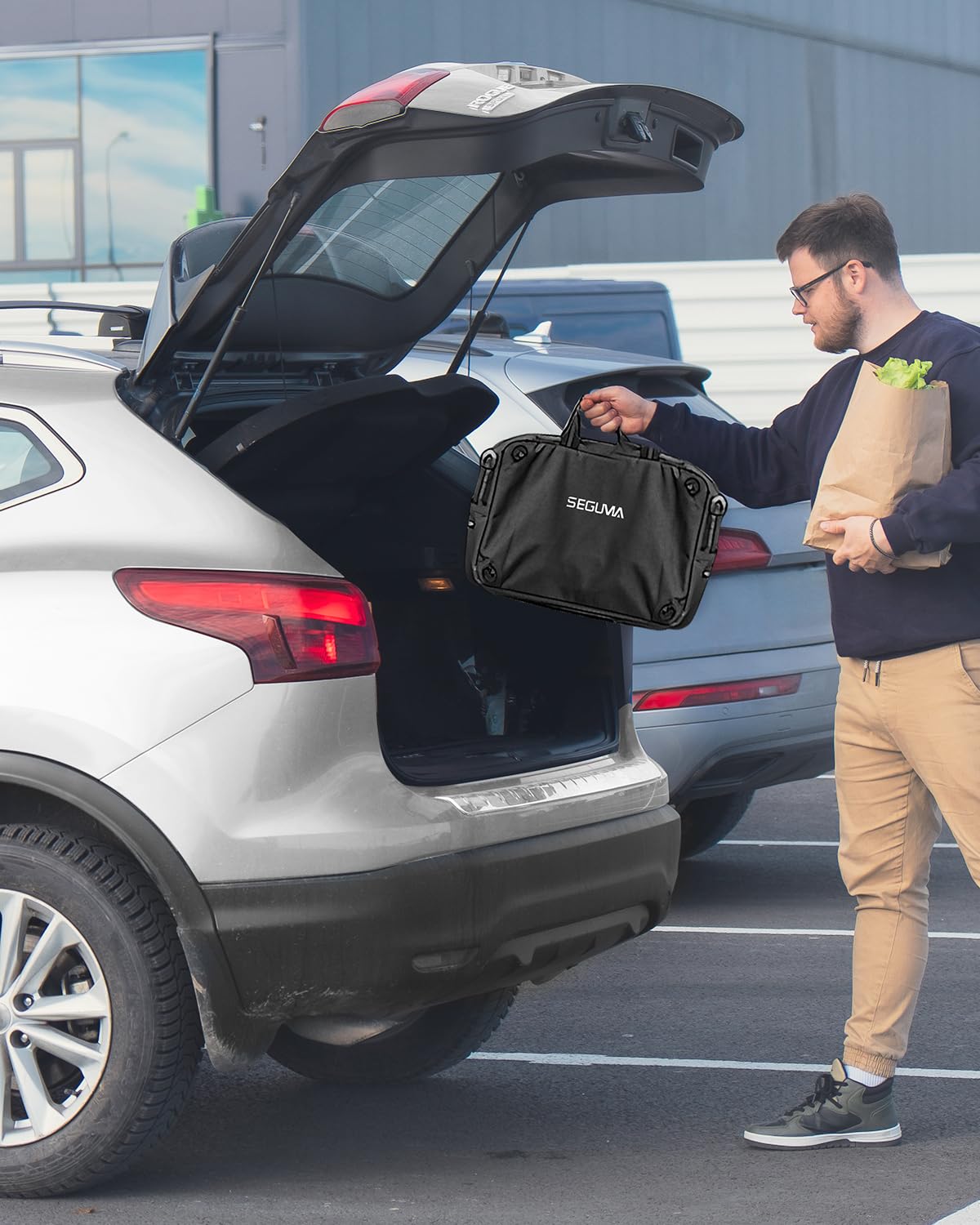 Level 1/2 EV Charger for Tesla, 16A Electric Car Mobile Charger for Tesla 25ft Cable with 240V NEMA 6-20 Plug, 120V NEMA 5-15 Adapter, NACS Connector, Home Portable Wall Charger for Tesla ModelY/3/S/X SEGUMA