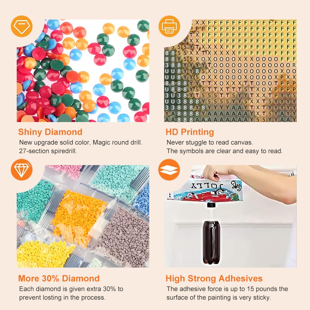 Anuver Diamond Painting Kits for Adults, Sunset Landscape 5D DIY Diamond Art Kits for Beginners, Full Drill Diamond Painting Kits for Home Wall Decor, 12x12 Inch Anuver