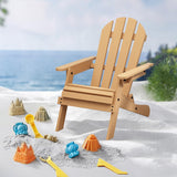 HOLTICO Kids Adirondack Chair, Outdoor Wooden Accent Toddler Adirondack Chair, Folding Adirondack Chair, Comfortable Kids Fire Pit Lounge Chairs for Yard, Garden, Patio HOLTICO