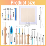 35 Pcs Punch Needle Kit, Punch Needle Tool Adjustable Punch Needle Embroidery Kits Include Wooden Handle Embroidery Pen Set, Big Eye Needles, Punch Needle Cloth - Valentines Gifts for Adults Beginne Needbrock