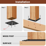 FOROIRON (8 Pack) 4" x 4" Wood Post Plate Connector, Powder-Coated Decking Post Base, Wood Fence Post Anchor Base, Deck Porch Railing Support Base FOROIRON