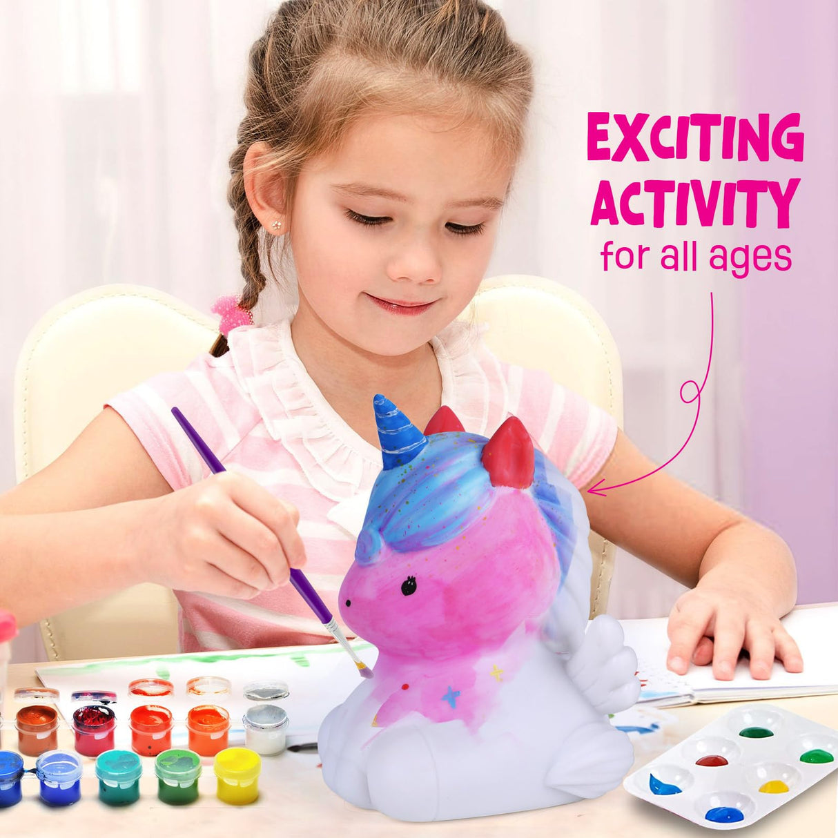 Paint Your Own Unicorn Lamp Kit, Art Supplies Arts & Crafts Kit, Painting kit for Kids 6-12, Arts and Crafts for Kids Ages 8-12, Toys Girls Boy Birthday Gift Ages 3 4 5 6 7 8 9 10 11 12+ LAOESE