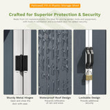 Patiowell 5 x 3 FT Plastic Outdoor Storage Shed, Resin Waterproof Cabinet with Stable Roof and Lockable Doors for Patio Furniture, Pool Accessories and Tools, Dark Grey Patiowell