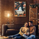 VIGEGU Ghost Black Cat Paint by Numbers Kit for Adults with Framed,Halloween Paint by Number DIY Adult Paint by Number Kits for Wall Decor 10x12in VIGEGU