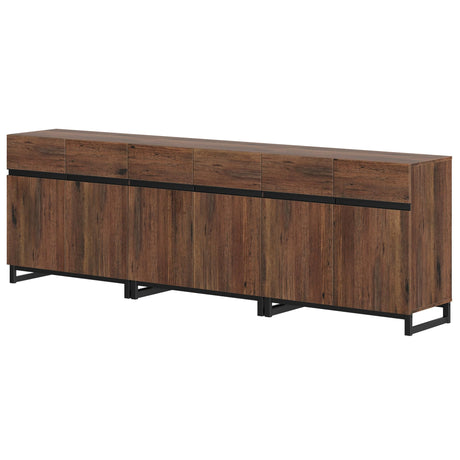 WAMPAT Modern TV Stand for TVs up to 100 inch, 3 in 1 Entertainment Center TV Console with Adjustable Shelves and Metal Base for Living Room,Bedroom,Brown WAMPAT