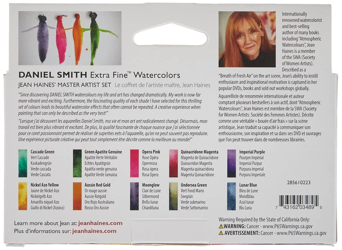 DANIEL SMITH Watercolor, 5ml tubes, Jean Haines Master Artist Set 10 Watercolor Tubes (total 10 pieces) 285610223, 0.17 Fl Oz (Pack of 10) DANIEL SMITH