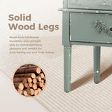 MAISON ARTS 42" Tall Accent Cabinet with 2 Glass Doors & 1 Drawer, Modern Farmhouse Kitchen Buffet Cabinets with Storage Living Room Entryway Cabinet Solid Wood Legs, Mint Green MAISON ARTS