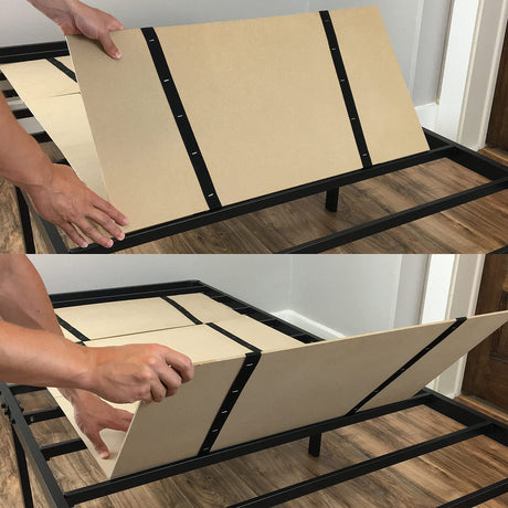 DMI Foldable Box Spring, Bunkie Board, Bed Support Slats for Support to Streamline and Minimize the Bed, No Assembly Needed, Twin Size, 60 x 30,Brown DMI