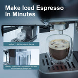 URintells Cuising Espresso Machine 20 Bar, Touch Screen Espresso Maker with Americano, Coffee Machine with Steam Milk Frother, Stainless Steel Cappuccino Latte Machine for Cold Brew Home Gifts, Black URintells Cuising