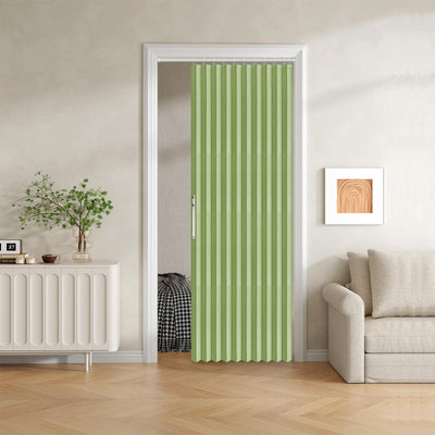 Jilron 100% Blackout Fabric Folding Door Curtain with Magnetic Closure - Accordion Style for Sliding Doors, Closets,Wardrobe and Temporary Door Solutions Doorway Curtains（W42 x L78, Green，1 Panel）
