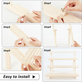 Gonice 4 Tier Wooden Display Riser, Tiered Wood Earring Display Stand, Cupcake Stand, Countertop Merchandise Display Stand for Selling Gonice