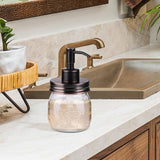 Amolliar 10 OZ Mason Jar Liquid Soap Dispenser, Stainless Steel Pump & Lid, Cute Farmhouse Decor for Kitchen, Bathroom, Refillable Hand Soap Dispenser, Lotion Soap Dispenser, Dish Soap, ORB 1 Pack Amolliar