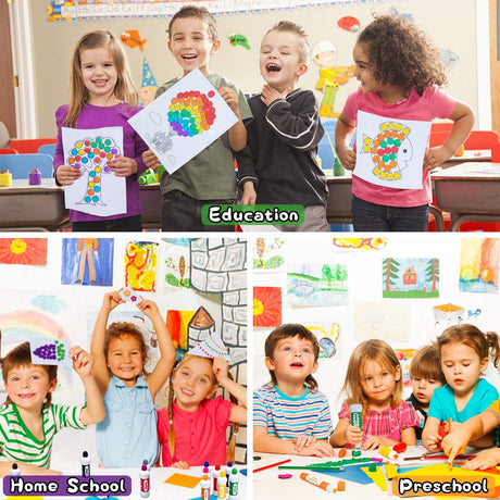Nicecho Dot Markers Kit, 12 Colors Washable Fun Art Marker for Toddlers, Bingo Daubers for Preschool Children, Dab Paint Marker Set Coloring Supplies Including Activity Book Nicecho