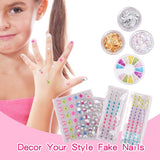 Nail Art Kit with Non-Toxic Nail Polish for Girls, 34Pcs Kids Nail Design Tool Set with Peel-off Nail Polishes, Dotting Pen, False Nail, DIY Sticker, Nail Decoration Gift for Girls Age 6-15 M&U MAKE YOU UP