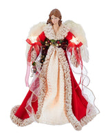 Kurt S. Adler UL 10-Light 16-Inch Kurt Adler Red and Ivory Angel Treetop Kurt S. Adler