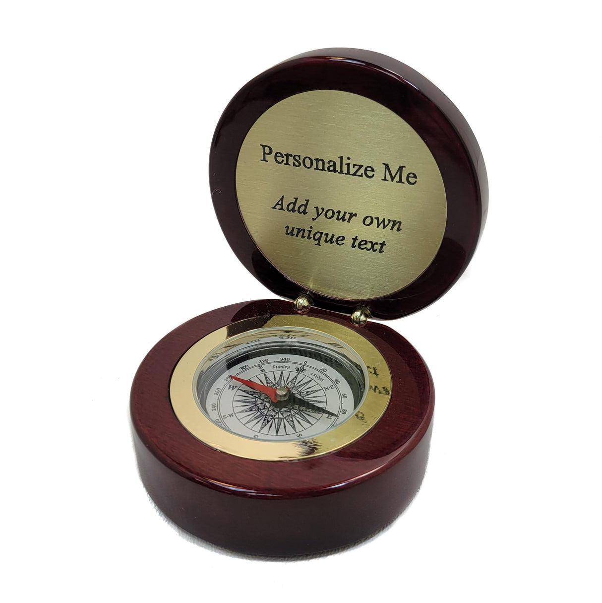 Engravable Executive Navigator Desk Compass in Luxurious Lacquered Piano Finish Case | Personalized Compass Gift Engraved with a Custom Message or Select from Pre-Engraved Plaques (Design My Own) Stanley London