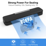 mokero Vacuum Sealer for Food Compact Meal Meat Vacuum Sealer Machine with 10 Seal Bags and Cutter Automatic Vacuum Air Sealing System for Dry Moist Freezer Food Storage mokero
