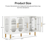 Tribesigns Modern Buffet Cabinet, LED Light Sideboard Cabinet with Acrylic Doors, 55" Coffee Bar Accent Storage Cabinet for Living Room, Dining Room, White Tribesigns
