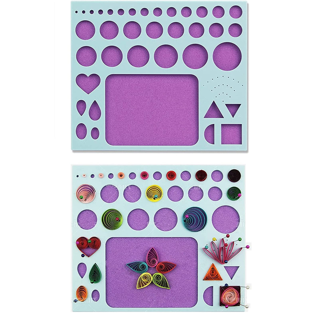 YURROAD 19pcs Beginners Quilling Tools Kit Electric Slotted Quilling Pen Template Board Curling Coach Crimper Comb Filigrana Tools Set YURROAD